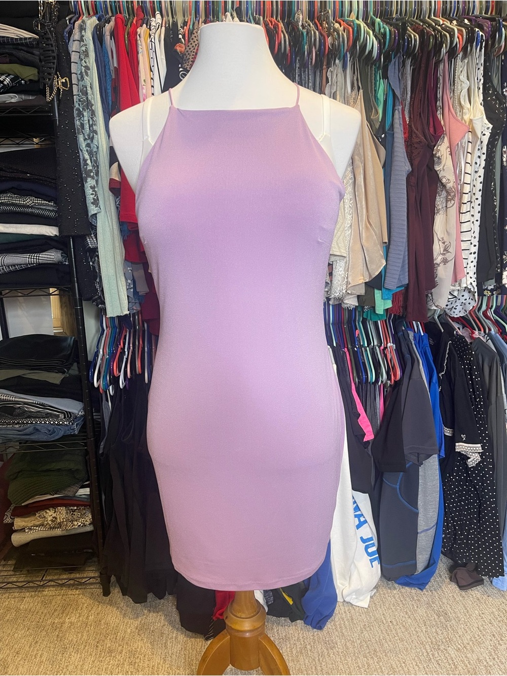 Forever 21 Lavender Halter Bodycon Mini Dress